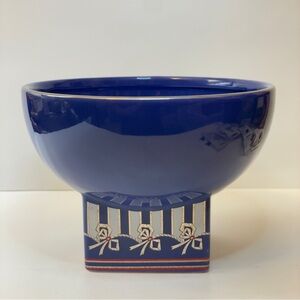 Vintage 1993 Elizabeth Arden Cobalt Blue Bowl Square Base